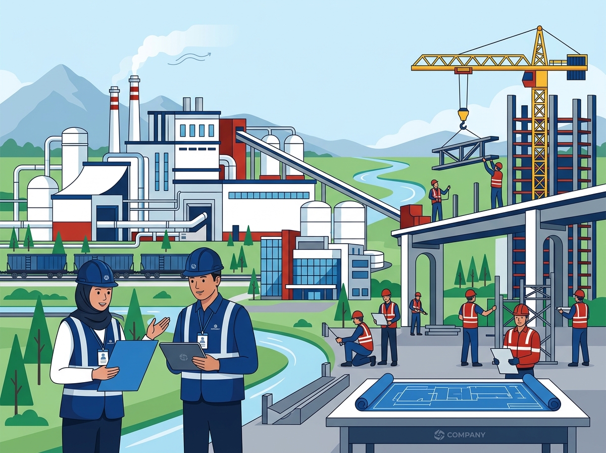 Ilustrasi Operasional Industri PT Pondasi Energi Perkasa